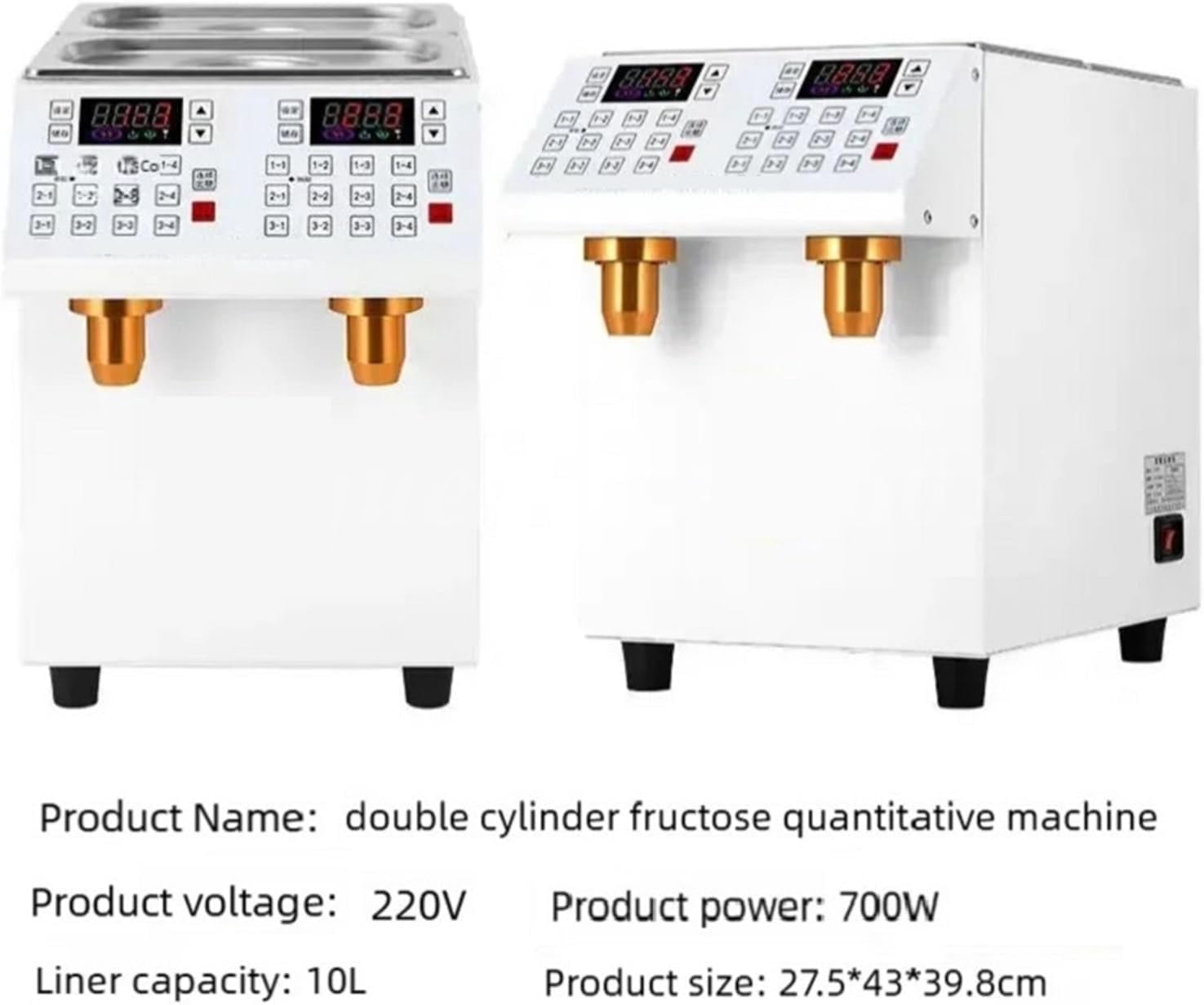 Gamvdout Soda Dispenser Machine, Fructose Dosing Machine Double Cylinder Fructose Machine Small Automatic Syrup Dosing Machine Milk Tea Shop Special Equipment