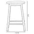 thumbnail image 4 of Set of 2 17.5-Inch Rustic Round Solid Wood Counter-Height Bar Stool with Footrest and Durable Steel Frame, Perfect for Dining Room, Kitchen Island and Home Bar - Ideal for Indoor and Outdoor Parties, 4 of 7