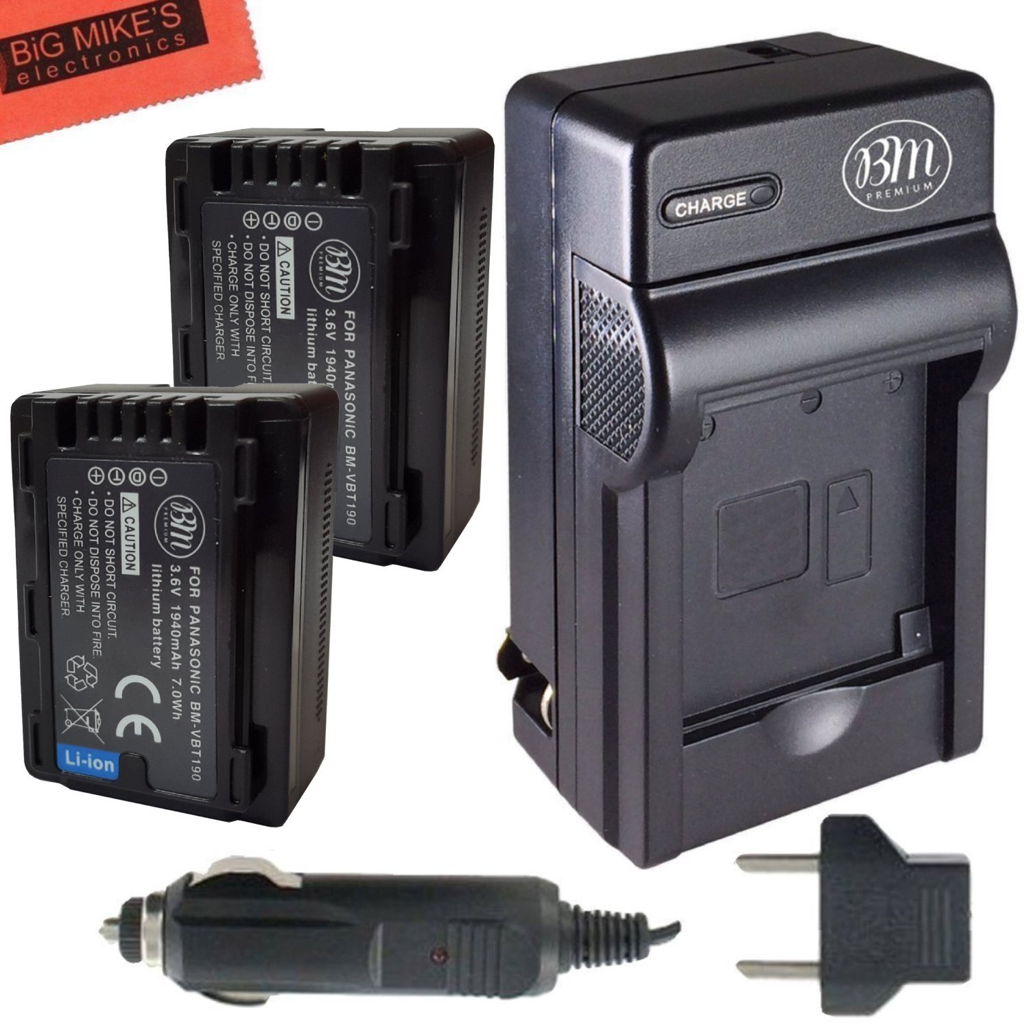 BM Premium 2-Pack of VW-VBT190 Batteries and Battery Charger for Panasonic  HCV250, HCV380, HCV510, HC-V520, HC-V550, HC-V710, HC-V720, HC-V750,  HC-V770, HC-VX870, HC-VX981, HC-W580, HC-W850, HC-WXF991 Walmart Canada