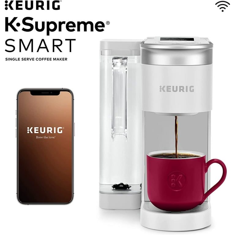 Keurig K Supreme SMART Single Serve Coffee Maker With WiFi Compatibility 4 Brew Sizes And 66oz Removable Reservoir Compatible with Alexa White Walmart