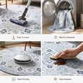 thumbnail image 4 of ICEANT Persian Style Round Area Rug, 5'x5' Round Vintage Anti-Slip Carpet for Living Room Bedroom, Boho Non-Shedding Mat for Balcony Floor, Light Blue, 4 of 5
