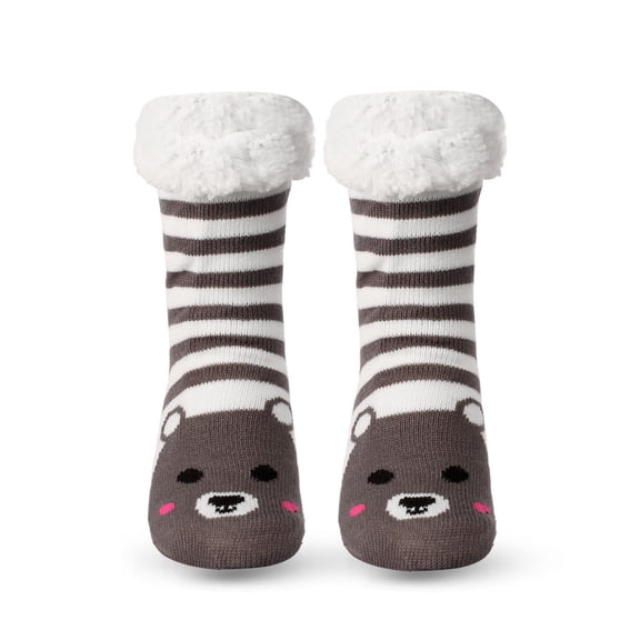 Lilgiuy Women's Christmas Slipper Socks Soft Warm Cotton Plush Non Slip Socks Knit Thick Winter Casual Socks for Christmas Gifts