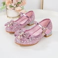 thumbnail image 1 of Zapatos de princesa para niñas, con lazo, tacones altos, zapatos de rendimiento para niñas medianas y grandes, zapatos individuales para niñas pequeñas, 1 of 6