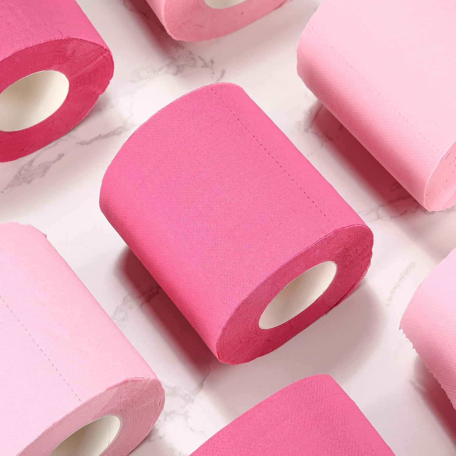 8 Rolls Colored Toilet Paper Multicolor Funny Novelty Toilet Paper Gift Sustainable and Soft for Home Decoration, Office, Halloween, Fall, Xmas Party, Camping, Travel(Light Pink,Peach Pink)