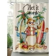 thumbnail image 2 of Christmas Snowman Standard Shower Curtain Set, Waterproof Shower Curtains for Bathroom, Winter Coastal Beach Palm Tree on Linen Washable Fabric Cloth Bath Curtain for Bathtub with Hooks 72x72 Inches, 2 of 6