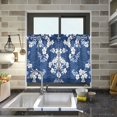 thumbnail image 4 of Yayeee Kitchen Curtains Light Filtering 27"x24" Rod Pocket Short Cafe Window Panel, Floral Ocean Waves, 4 of 7
