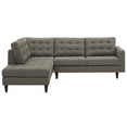 thumbnail image 2 of Modway Empress 2 Piece Upholstered Fabric Left Facing Bumper Sectional in Granite, 2 of 9