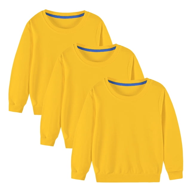 Milgrthf Lot de 3 Chandails à Manches Longues pour Bébé Garçon Fille, Jaune 4 Ans