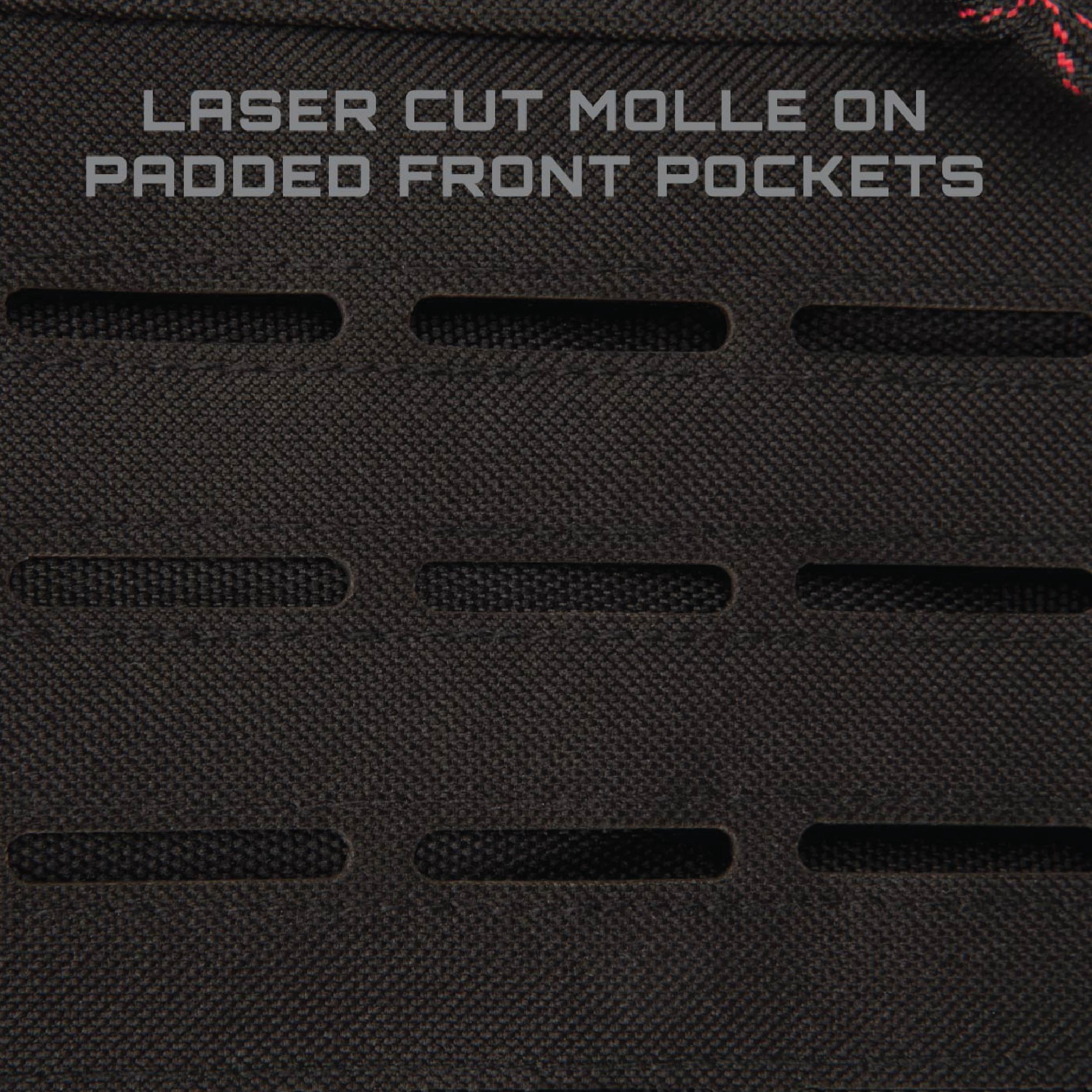 Tac-Six™ 42" Lockable Squad Gun Case, Laser Cut Molle Front, Black