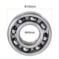 thumbnail image 2 of Uxcell Deep Groove Ball Bearings C3 Open Type Chrome Steel 45x100x25mm, 2 of 4