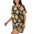 thumbnail image 2 of Naloa Moon Bear Women's Short-Sleeved Pajama Set, Loungewear, Summer pajamas, Breathable Cozy - 4X-Large, 2 of 9
