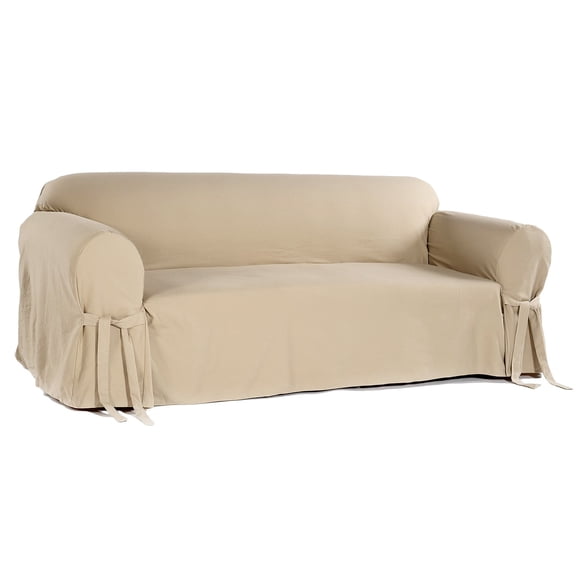 Classic Slipcover Twill one piece loveseat slipcover