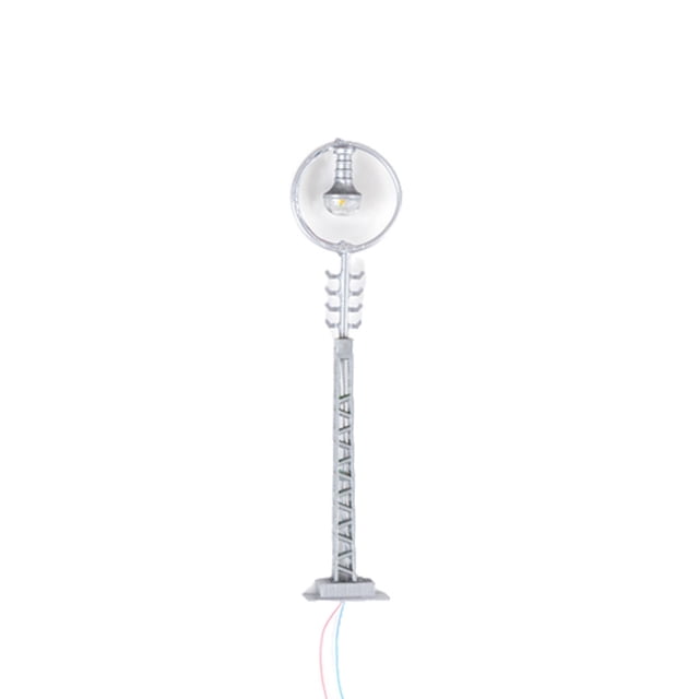 Baohd Miniature Streetlamp 1:87 Scale Decorative LED Signal Lamp Micro-Landscape Accessories Sand DIY Simulation Lamppost Train Silver(White Light)