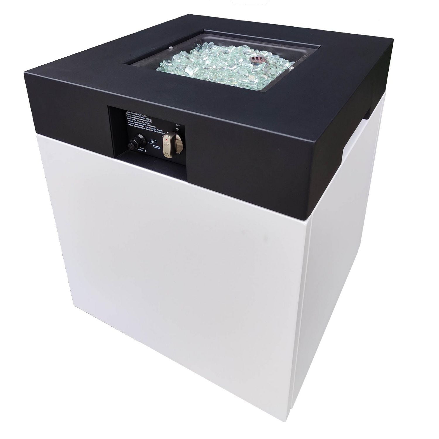 Table de foyer au propane en aluminium Pebble