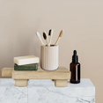 thumbnail image 3 of WOVTE Wood Pedestal Stand Riser, Wooden Soap Tray for Kitchen Sink, Wood Riser for Bottles Plant Makeup Tissues Candles Guest Towels Vanity Jewelry Soap Kitchen Home Bathroom Decor (Small Log Tray), 3 of 6
