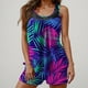 thumbnail image 4 of Trajes de baño tankini para mujer Traje de baño conservador para mujer Traje de baño estampado Plus Boyshort de dos piezas dividido Traje de baño de dos piezas para mujer, 4 of 6