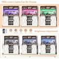 thumbnail image 4 of Blotout LED Coffee Bar Cabinet with Power Outlet, 58" Tall Farmhouse Kitchen Pantry Storage Cabinet with Lights, Adjustable Shelf, 9 Wine Racks, 6 Hooks , Barn Door Cabinet with Storage, White Brown, 4 of 9