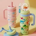 thumbnail image 2 of 24oz Stainless Steel Whale Fountain Tumbler with Handle – Two Lids, Spill-Proof, Dishwasher Safe, Cute & Perfect for Kids, Teens, and Adults, 2 of 10