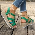 thumbnail image 7 of Xunlbb Sandals for Women Large Size Hemp Rope Woven Outdoor Casual Slope Heel Snake Pattern Buckle Sandals Beach Sandals for Woman on Clearance, 7 of 7