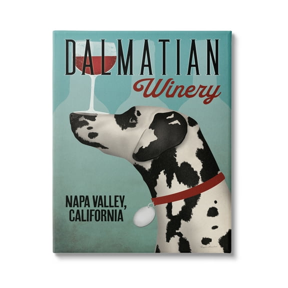 Stupell Industries Vintage Dalmatian Winery Animals & Insects Painting Gallery Wrapped Canvas Print Wall Art, 16 x 20