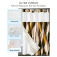 thumbnail image 2 of No Hook Cloth Fabric Shower Curtain with Snap in Liner, Brown Striped Ombre Waterproof Shower Curtains Set with See Through Top Window, Modern Brown Moire Geometric Bath Curtains Shower 72"x72", 2 of 6