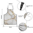 thumbnail image 3 of White Marble Gold Line Pattern Kids Aprons for Girls and Boys,Adjustable Neck Strap Toddler Aprons for Kids Cooking Baking, 3 of 6