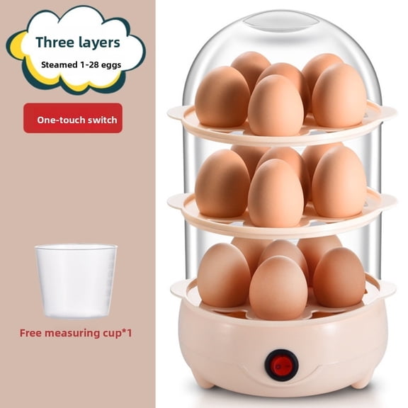 Electric Egg Cooker, Anti-Dry Burning Mini Steamer for Soft Hard Boiled Egg Custard, Pink Compact Household Breakfast Appliance