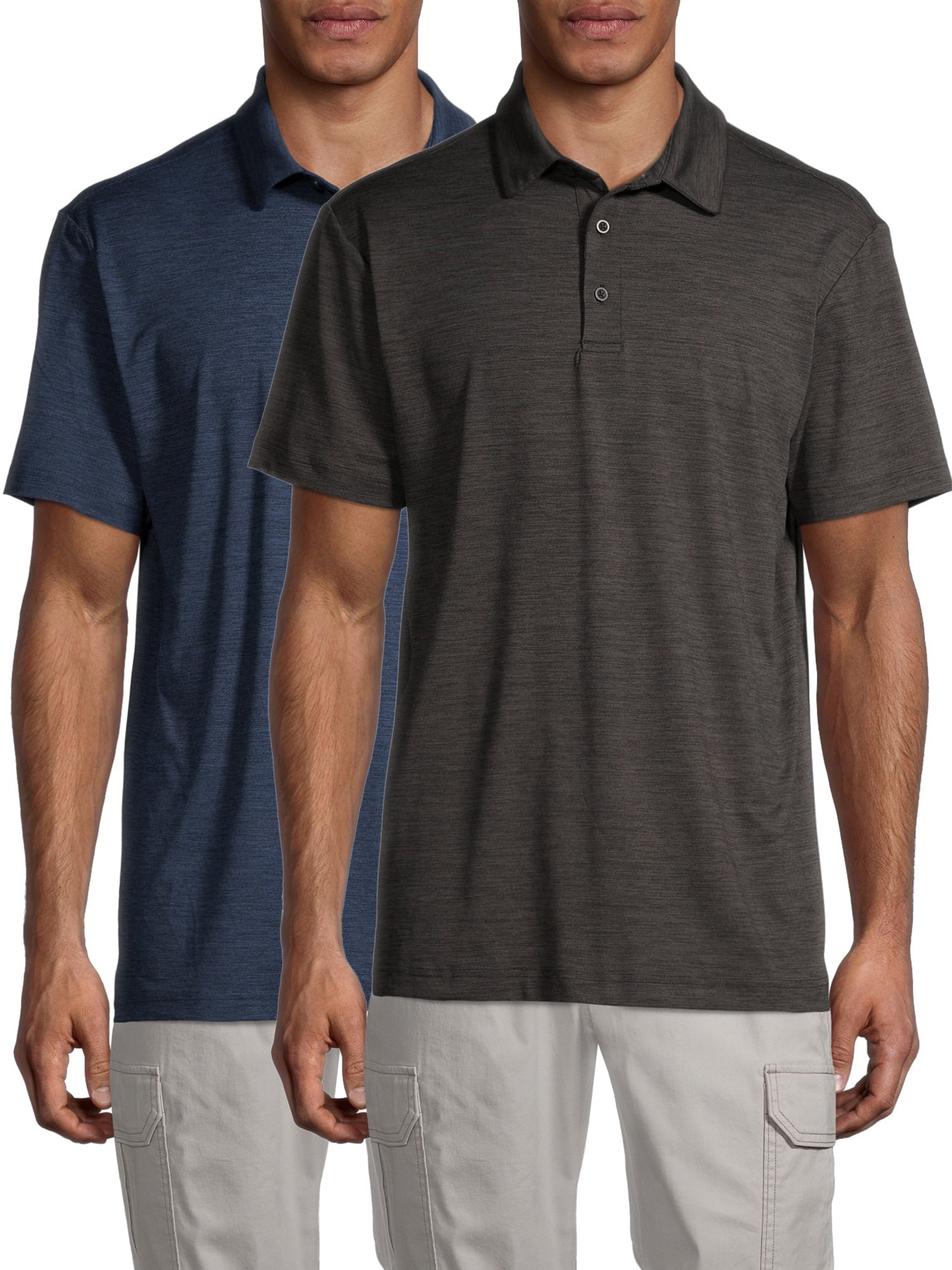 Men's Textured Poly Polo, 2Pack