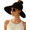 1pack-black, variant on Women's Sun Visor Hats Wide Brim Straw Beach Hat Ponytail Hats for Women Foldable Floppy