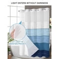 thumbnail image 4 of No Hook Blue Ombre Shower Curtain with Snap in Liner Set, Farmhouse Vintage Wooden Striped Waterproof Fabric Bathroom Curtains with See Through Top Window, Hotel Style Small 36 x 72 Inch, 4 of 7