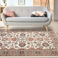 thumbnail image 5 of Floral Medallion Border Lille Area Rug, 7' x 9', Brown-Salmon, 5 of 6