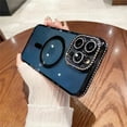 thumbnail image 4 of Phone Case for iPhone 14 Pro Max Case Magnetic Full Camera Len Protection[Compatibility with MagSafe] Clear Diamond Rhinestone Shockproof Cute Sparkle Bling Case for 14 Pro Max 6.7''-Silver, 4 of 13