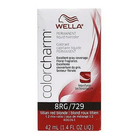 Wella Color Charm Liquid Haircolor, #729/8RG Titian Red Blonde, 1.4 Oz, 2 Pack