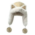 thumbnail image 4 of Gorro con orejas de animal, moderno y suave, ideal para esquiar en la calle y hacer senderismo. Caqui, 4 of 9
