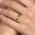 thumbnail image 4 of Gem Stone King 10K Yellow Gold Yellow Citrine and Blue Created Sapphire Engagement Ring for Women | 1.80 Cttw | Oval 8X6MM | Gemstone November Birthstone | Size 7, 4 of 6