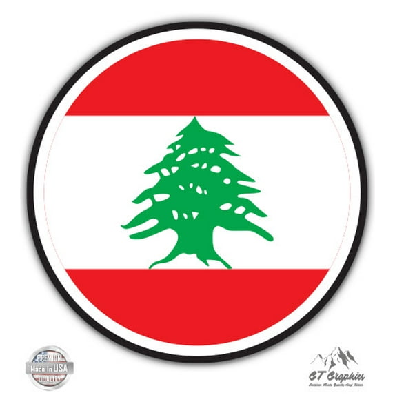 Lebanon Flag - 5" Vinyl Sticker - For Car Laptop I-Pad - Waterproof Decal