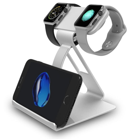 ATOPHK Base de carga de doble cabeza para Apple Watch y iPhone