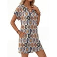 thumbnail image 4 of MOSHU Summer Dresses for women V Neck Womens Dresses Short Sleeve Casual Midi Dress with Pockets, 4 of 11