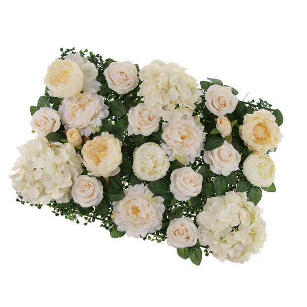 Artificial Rosa Hortensía Peonía Flores Paneles para Paredes Decoración Utillaje Utilería Decoraciónes champán Macarena Panel de flores para fondo de pared