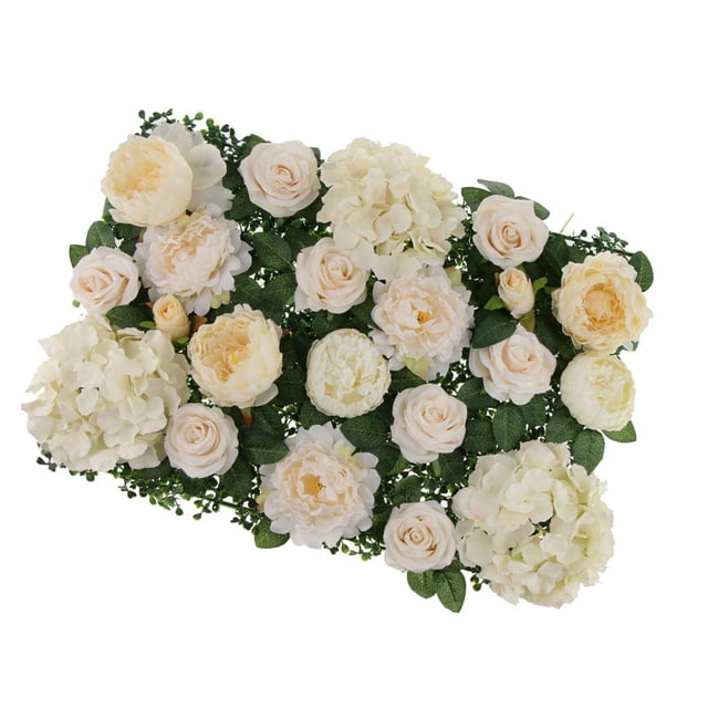 Artificial Rosa Hortensía Peonía Flores Paneles para Paredes Decoración Utillaje Utilería Decoraciónes champán Macarena Panel de flores para fondo de pared