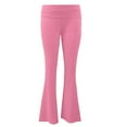 thumbnail image 5 of Arlun Casual Stretchy Yoga Pants for Women High Waisted Flare Leggings Foldover Waistband Pants Thin Comfortable Soft Breathable Slim Fit Pure Sports Trousers Pink XS, 5 of 5