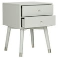 thumbnail image 4 of Safavieh Lyla 2-Drawer Mid-Century Retro Night Stand, Grey/Silver, 4 of 11