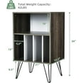 thumbnail image 2 of CRXX Record Player Stand, Turntable Stand Holds up to 150 Albums, Mid-Century Vinyl Storage Cabinet Table with Metal Legs, Record Player Holder End Table for Bedroom Living Room, Grey, 2 of 9