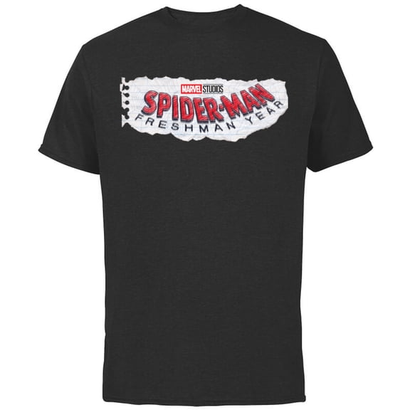Marvel Spider-Man: Freshman Year Logo - Short Sleeve Cotton T-Shirt for Adults - Customized-Black