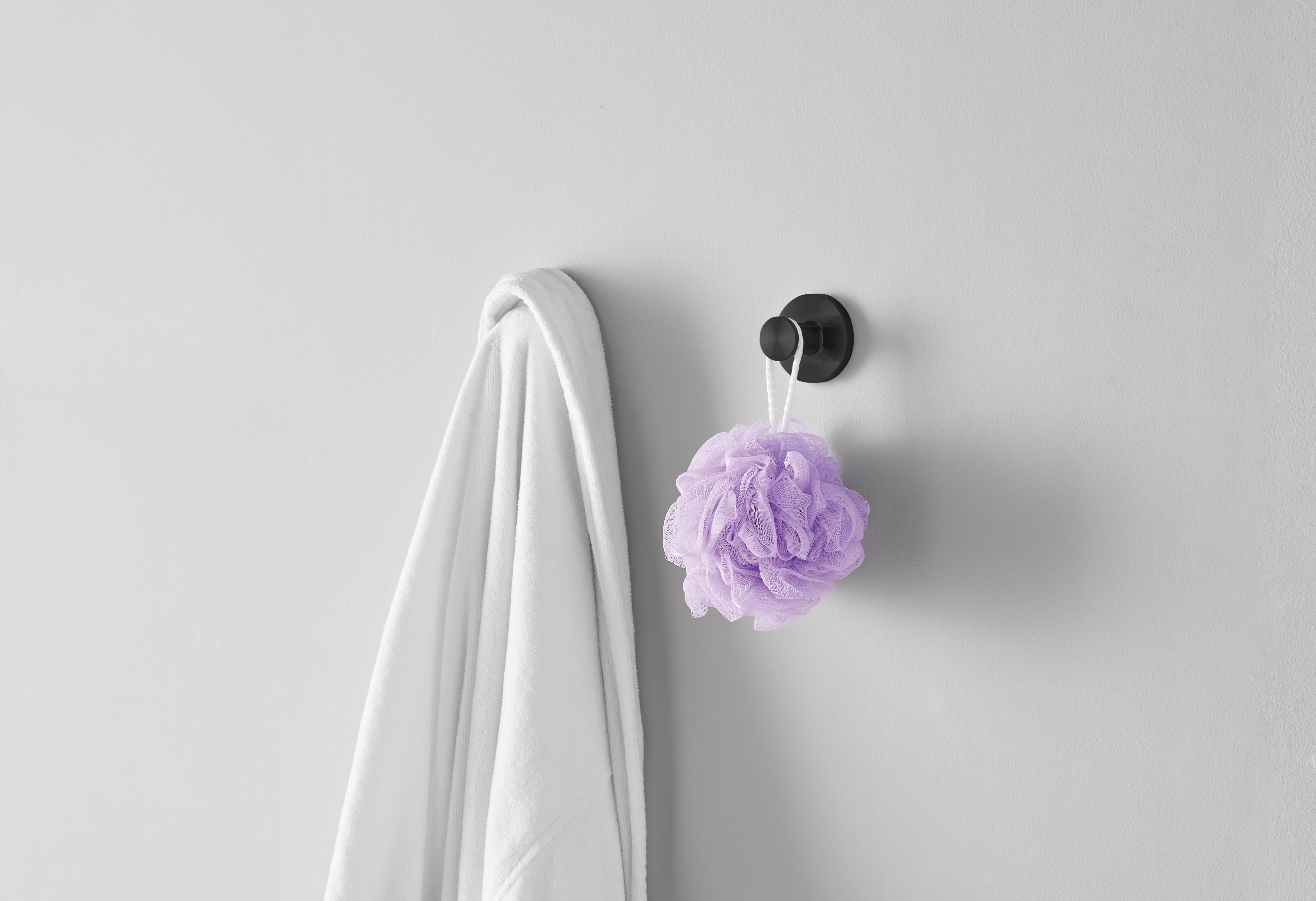 (2 pack) Mainstays Modern Round Robe Hook in Matte Black, 2 Pack