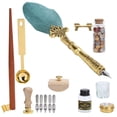 thumbnail image 4 of Ensemble de Stylos Plumes, Prise en Main Confortable, Kit de Stylos Plumes, avec Cire Vintage, Forme Simple pour Cadeaux Maison SP225063 Rouge Vin Perle, SP225043 Vert Perle, 4 of 8