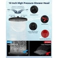 thumbnail image 4 of Hibbent Metal Shower Head, 10'' High Pressure Rainfall Shower Head, Showerhead Combo/Handheld Shower Wand, 12'' Adjustable Curved Shower Extension Arm, 2 Shower Head Holders, Matte Black, 4 of 8