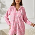 thumbnail image 7 of Richie House Casual Nights Women's Summer Print Bathrobe Zip Up Long Sleeve Sleepwear Dress RHW4094-B-M, 7 of 7
