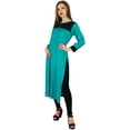 thumbnail image 3 of Bimba Women Indian Ethnic Kurta Kurti Rayon Blouse Formal Casual Summer Tunic, 3 of 8