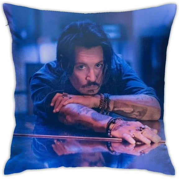 Johnny Depp Pillowcase Soft Comfortable Pillow Covers with Zipper Pillow Protectors 18x18 inch